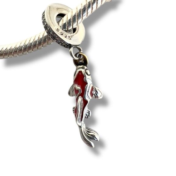 Lucky Koi Fish Lucky Carp S925 Sterling Silver Pandora Moments Compatible Charm - Picture 1 of 10